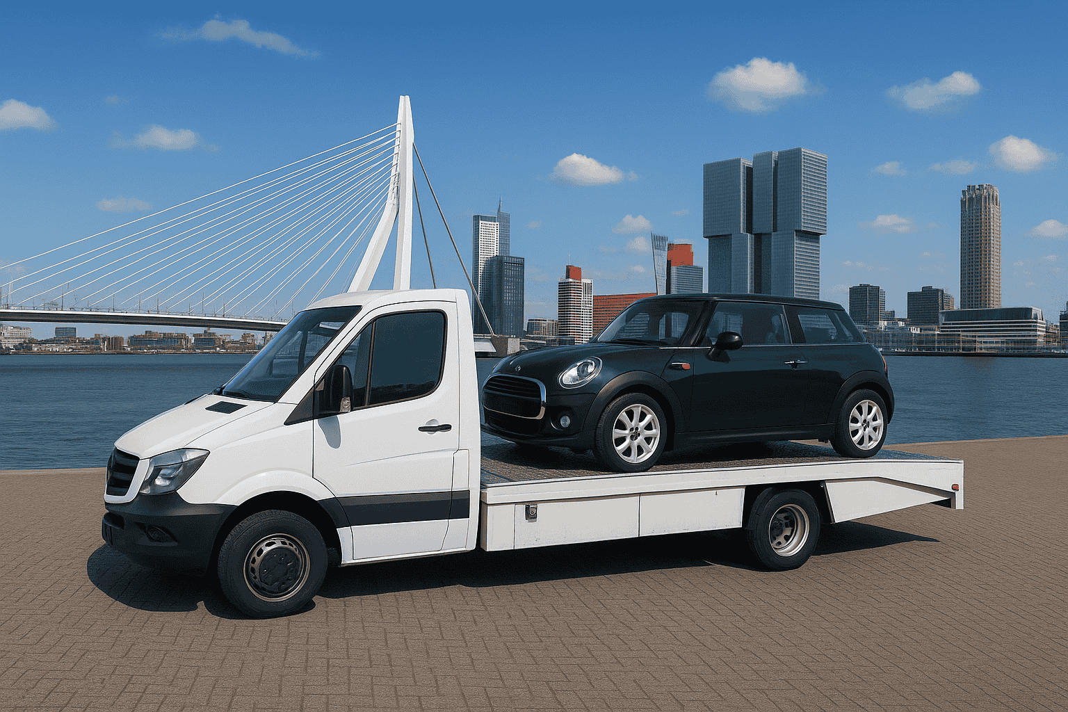 Auto-Recycling Abschleppwagen mit BMW auf Pritsche